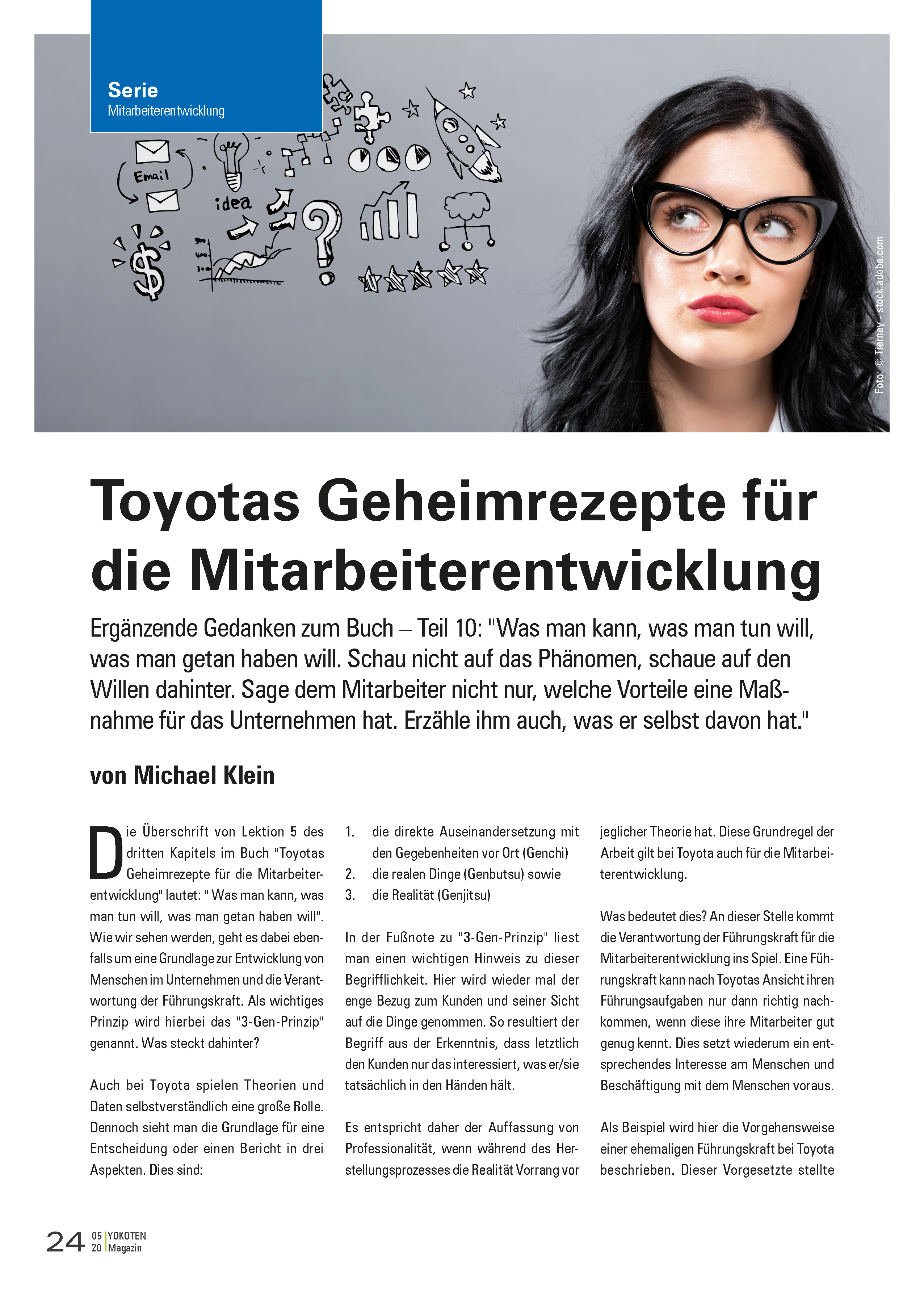 Toyotas Geheimrezepte für die Mitarbeiterentwicklung - Artikel aus Fachmagazin YOKOTEN 2020-05